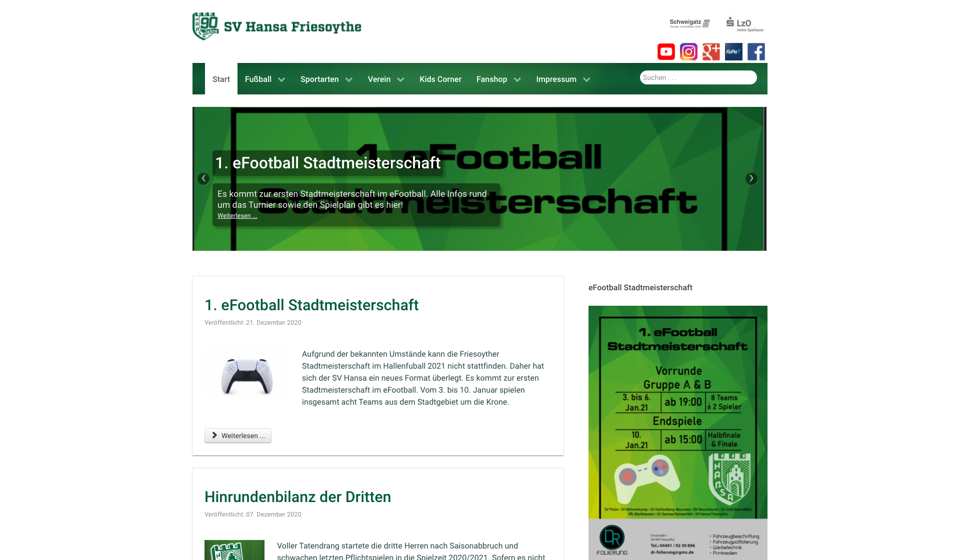 Eckdaten des Vereins Hansa Friesoythe