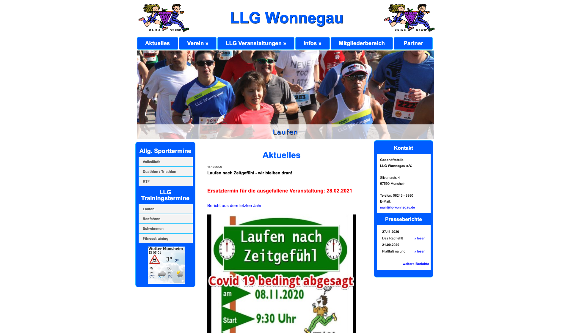 Eckdaten des Vereins LLG Wonnegau Monsheim