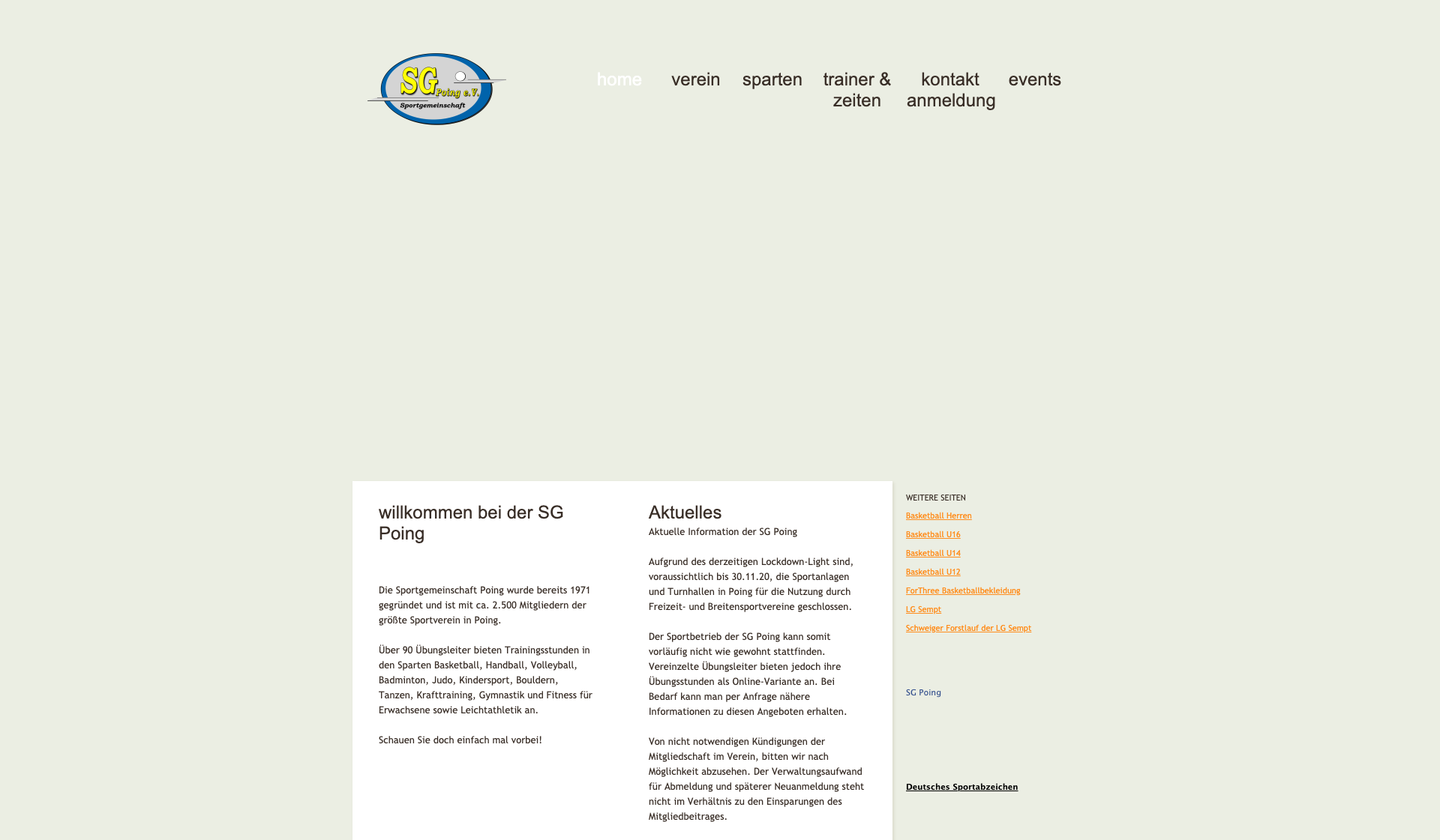 Eckdaten des Vereins Sportgemeinschaft Poing e.V.