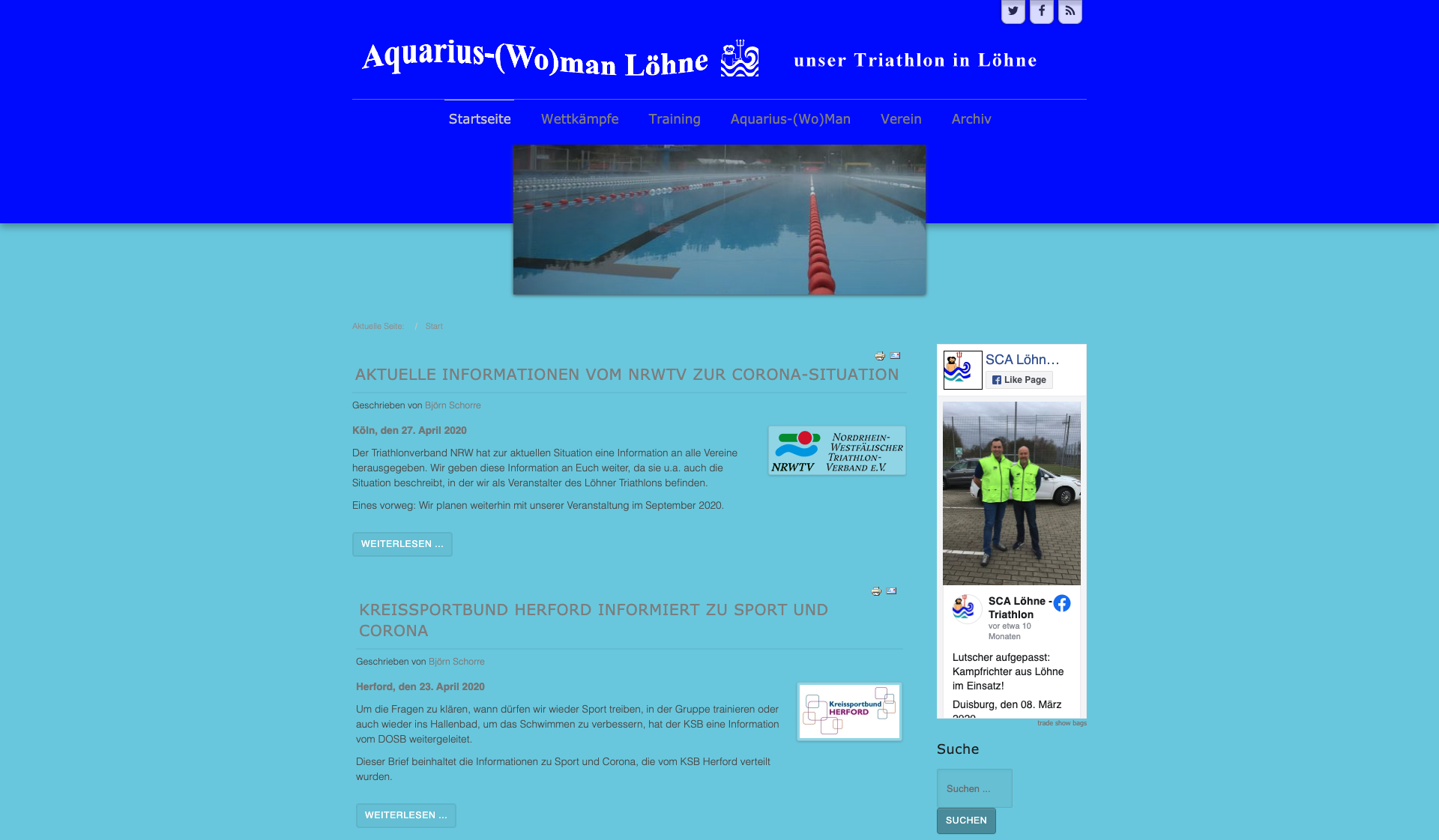 Eckdaten des Vereins SC Aquarius Löhne