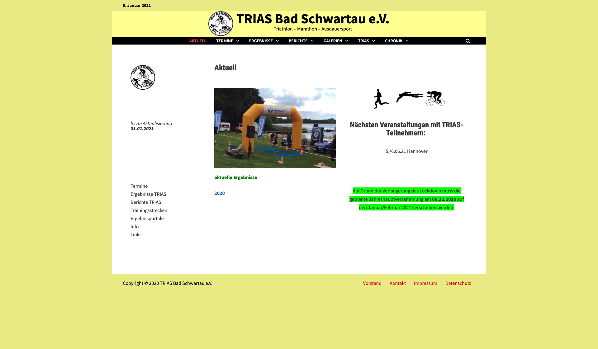 Eckdaten des Vereins TRIAS Bad Schwartau