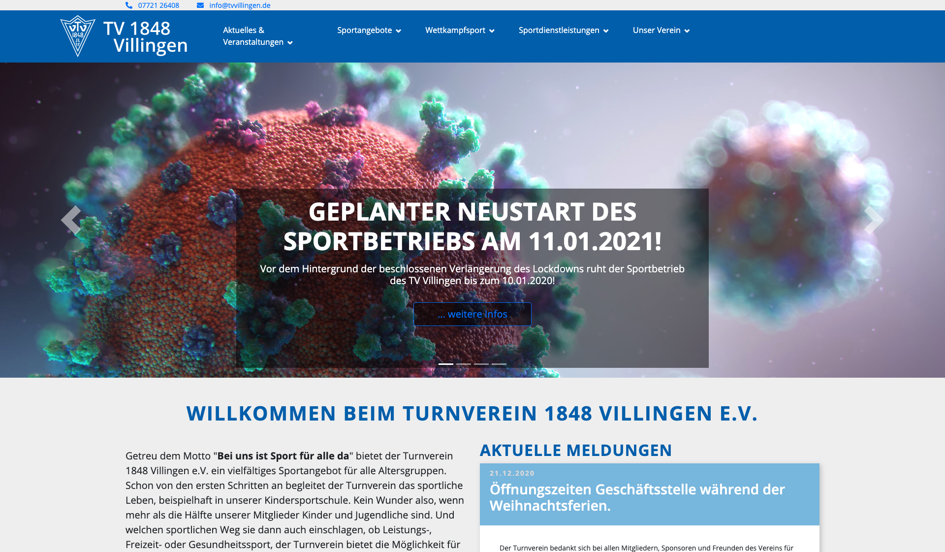 Eckdaten des Vereins TV Villingen