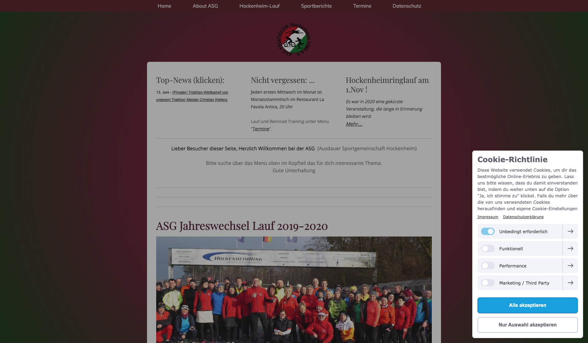 Eckdaten des Vereins ASG Tria Hockenheim