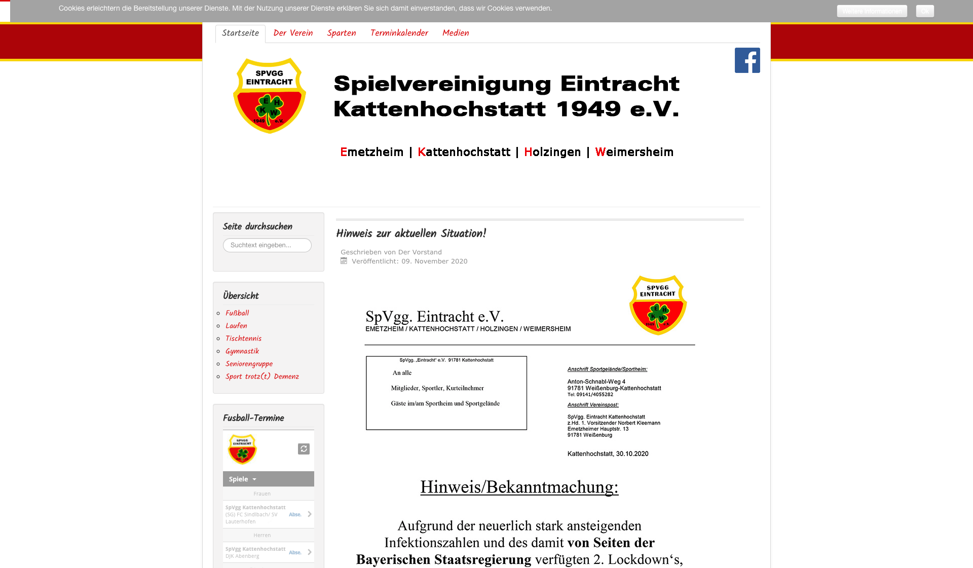 Eckdaten des Vereins SpVgg Eintr. Kattenhochstatt