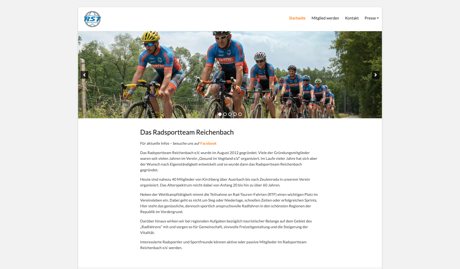 Eckdaten des Vereins Radsportteam Reichenbach e.V.
