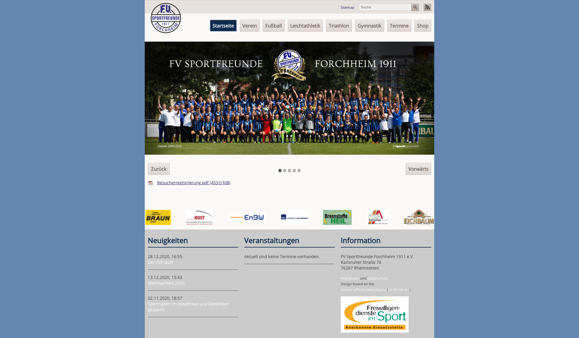 Eckdaten des Vereins F.V. Sportfreunde Forchheim e.V.