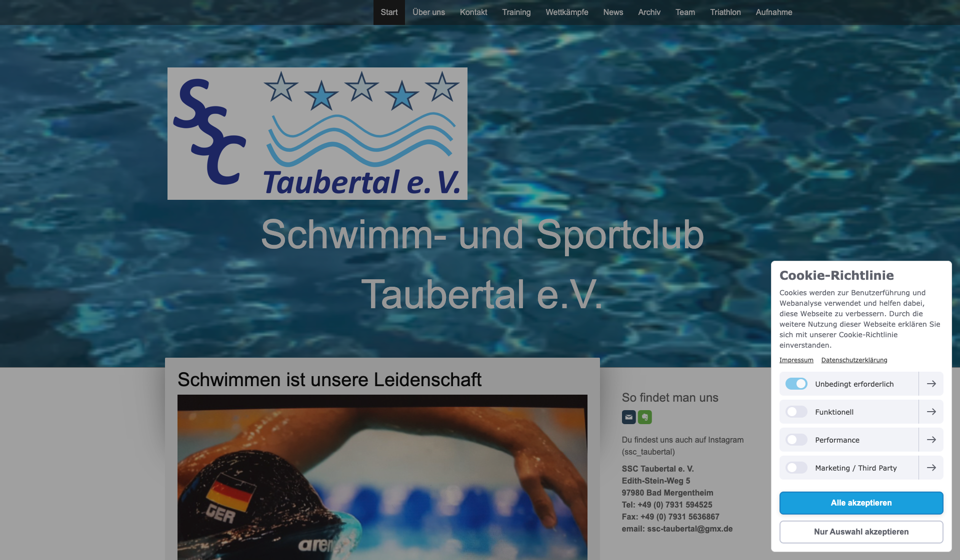 Eckdaten des Vereins SSC Taubertal