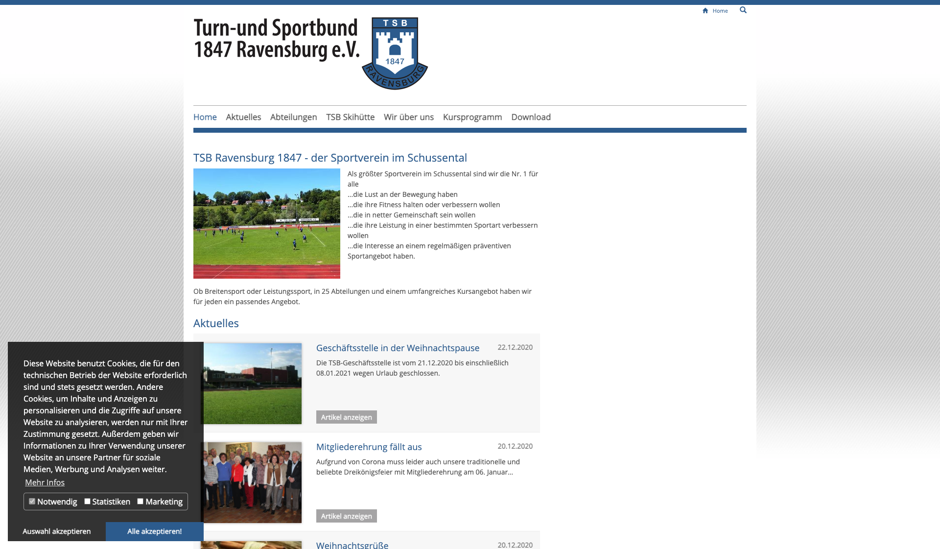 Eckdaten des Vereins TSB Ravensburg